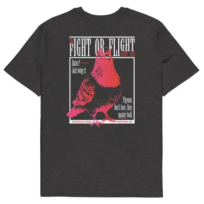 Anchor & Crew Heather Black Eight Fight Or Flight Club Editions Organic Cotton T-shirt - Women