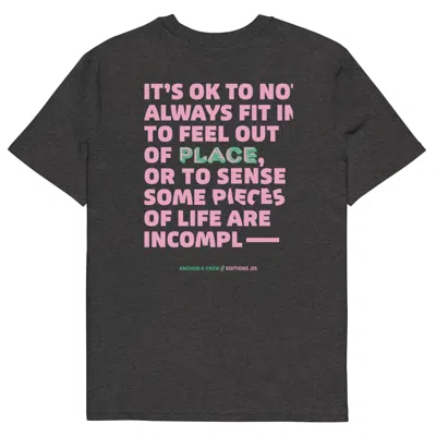 Anchor & Crew Heather Black Five It's Ok Editions Organic Cotton T-shirt - Men