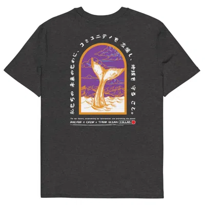 Anchor & Crew Heather Black Think Ocean Eight Japan Gurafiku Organic Cotton T-shirt - Men
