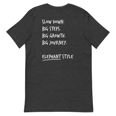 Anchor & Crew Heather Black Think Ocean Elephant Aspirations Cotton Embroidered T-shirt - Women