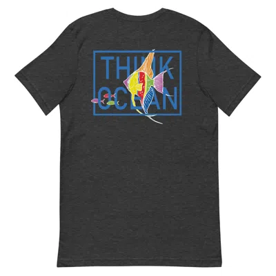 Anchor & Crew Heather Black Think Ocean Fish Fluorescence Cotton Embroidered T-shirt - Women In Multi