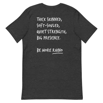 Anchor & Crew Heather Black Think Ocean Rhino Aspirations Cotton Embroidered T-shirt - Men