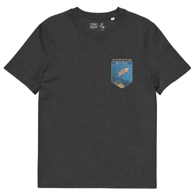 Anchor & Crew Heather Black Think Ocean Turtle Love The Planet Organic Cotton T-shirt - Men