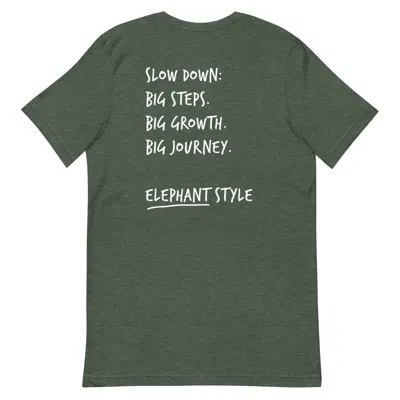 Anchor & Crew Heather Forest Green Think Ocean Elephant Aspirations Cotton Embroidered T-shirt - Women