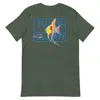 Anchor & Crew Heather Forest Green Think Ocean Fish Fluorescence Cotton Embroidered T-shirt - Men In Multi