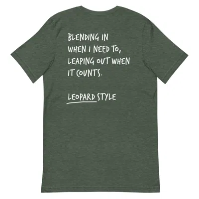 Anchor & Crew Heather Forest Green Think Ocean Leopard Aspirations Cotton Embroidered T-shirt - Women