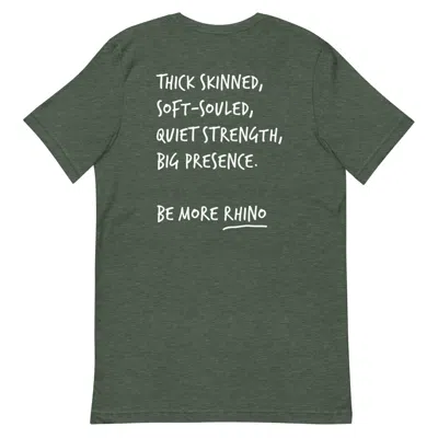 Anchor & Crew Heather Forest Green Think Ocean Rhino Aspirations Cotton Embroidered T-shirt - Women