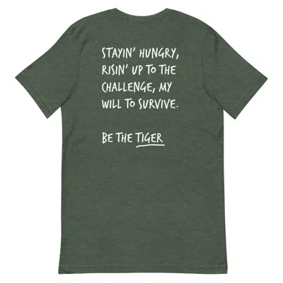 Anchor & Crew Heather Forest Green Think Ocean Tiger Aspirations Cotton Embroidered T-shirt - Men