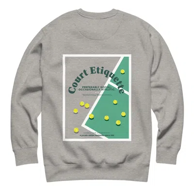 Anchor & Crew Heather Grey Court Etiquette Tennis Club League Organic Cotton Sweatshirt - Women