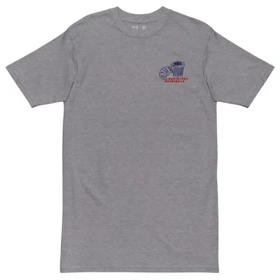 Anchor & Crew Heather Grey Gustatory Originals Postcards From Sunday Heavy Cotton Embroidered T-shirt - Men In Gray