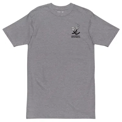 Anchor & Crew Heather Grey Gustatory Originals Sustainability Crisis Heavy Cotton Embroidered T-shirt - Men