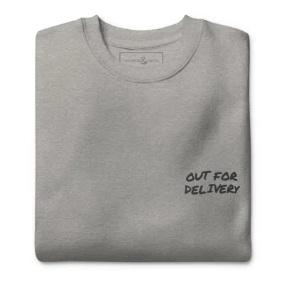 Anchor & Crew Heather Grey Out For Delivery Annotations Organic Cotton Sweatshirt - Men