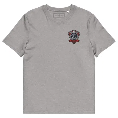 Anchor & Crew Heather Grey Rinoceronte El Clasico Football Organic Cotton Embroidered T-shirt - Women In Gray