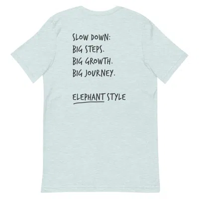 Anchor & Crew Heather Ice Blue Think Ocean Elephant Aspirations Cotton Embroidered T-shirt - Women
