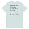 Anchor & Crew Heather Ice Blue Think Ocean Gorilla Aspirations Cotton Embroidered T-shirt - Women In Blue
