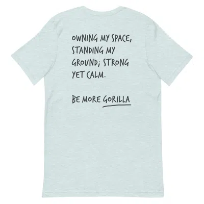 Anchor & Crew Heather Ice Blue Think Ocean Gorilla Aspirations Cotton Embroidered T-shirt - Women