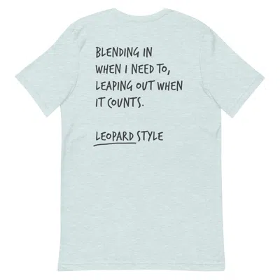 Anchor & Crew Heather Ice Blue Think Ocean Leopard Aspirations Cotton Embroidered T-shirt - Women