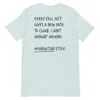 Anchor & Crew Heather Ice Blue Think Ocean Orangutan Aspirations Cotton Embroidered T-shirt - Women In Blue