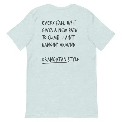 Anchor & Crew Heather Ice Blue Think Ocean Orangutan Aspirations Cotton Embroidered T-shirt - Women