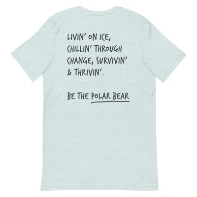 Anchor & Crew Heather Ice Blue Think Ocean Polar Bear Aspirations Cotton Embroidered T-shirt - Men