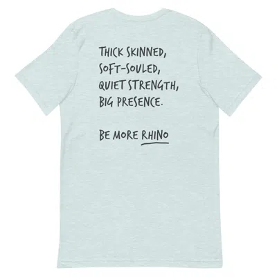 Anchor & Crew Heather Ice Blue Think Ocean Rhino Aspirations Cotton Embroidered T-shirt - Women