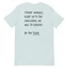 Anchor & Crew Heather Ice Blue Think Ocean Tiger Aspirations Cotton Embroidered T-shirt - Women In Blue