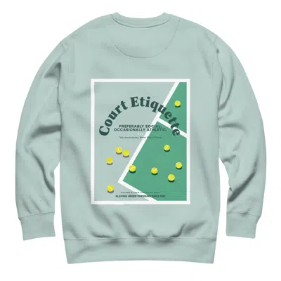 Anchor & Crew Ice Blue Court Etiquette Tennis Club League Organic Cotton Sweatshirt - Women