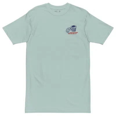 Anchor & Crew Ice Blue Gustatory Originals Postcards From Sunday Heavy Cotton Embroidered T-shirt - Women
