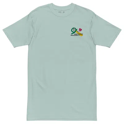 Anchor & Crew Ice Blue Gustatory Originals Shapes & Sizes Heavy Cotton Embroidered T-shirt - Men