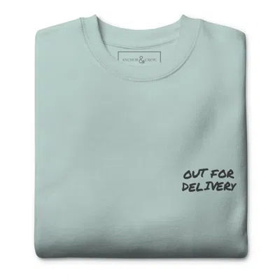 Anchor & Crew Ice Blue Out For Delivery Annotations Organic Cotton Sweatshirt - Women