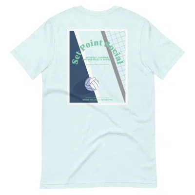 Anchor & Crew Ice Blue Set Point Social Volleyball Club League Organic Cotton T-shirt - Men
