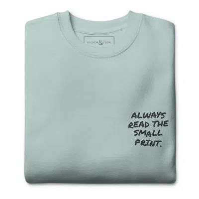 Anchor & Crew Ice Blue Small Print Annotations Organic Cotton Sweatshirt - Women