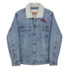 Anchor & Crew Light Blue Denim Explore Co. Sherpa Denim Embroidered Jacket - Men In Blue