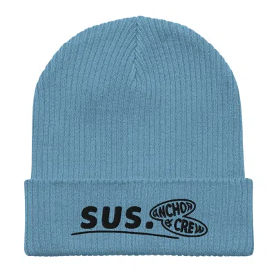 Anchor & Crew Light Blue Sus Gen. Organic Cotton Embroidered Beanie - Men