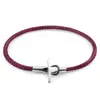 Anchor & Crew Men's Aubergine Purple Cambridge Silver & Rope Bracelet In Purple