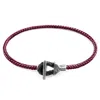 Anchor & Crew Men's Aubergine Purple Cullen Silver & Rope Bracelet In Purple