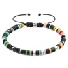Anchor & Crew Men's Black Kivu Silver & Vinyl Disc Macrame Bracelet In Black