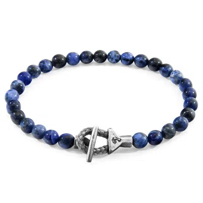 Anchor & Crew Men's Blue Sodalite Mantaro Silver & Stone Bracelet