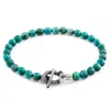 Anchor & Crew Men's Blue Turquoise Mantaro Silver & Stone Bracelet In Blue