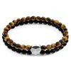 Anchor & Crew Men's Brown / Black Brown Tigers Eye Iguazu Silver & Stone Bracelet In Multi