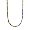 Anchor & Crew Men's Brown Tigers Eye, Blue Sodalite & Green Jade Isaac Silver & Stone Skinny Necklace X Wrap Brace In Brown