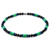 Anchor & Crew Men's Green Turquoise, Blue Agate & Black Ebony Wood Samuel Silver & Stone Skinny Bracelet In Green