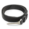 Anchor & Crew Men's Grey Elastic Signature Dunluce Leather & Nickel Belt In Nickel