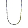 Anchor & Crew Men's Grey Jasper, Green Jade & Blue Sodalite Isaac Silver & Stone Skinny Necklace X Wrap Bracelet In Gray