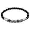 Anchor & Crew Men's Grey Jasper Hukou Silver & Stone Bracelet In Gray