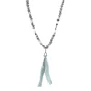 Anchor & Crew Men's Grey Jasper Luke Silver, Stone & Cotton Voile Skinny Necklace X Wrap Bracelet In Gray