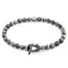 Anchor & Crew Men's Grey Jasper Mantaro Silver & Stone Bracelet In Gray