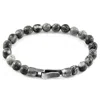 Anchor & Crew Men's Grey Jasper Nachi Silver & Stone Beaded Bracelet In Gray