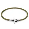 Anchor & Crew Men's Khaki Green Cambridge Silver & Rope Bracelet In Green