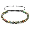 Anchor & Crew Men's Multicoloured Imperial Jasper Ralph Silver & Stone Skinny Macrame Bracelet In Multi